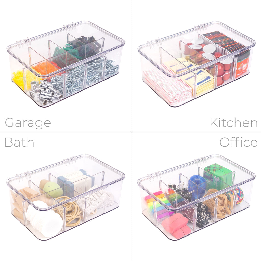 8-Compartment Tea Bag Organizer - Clear
