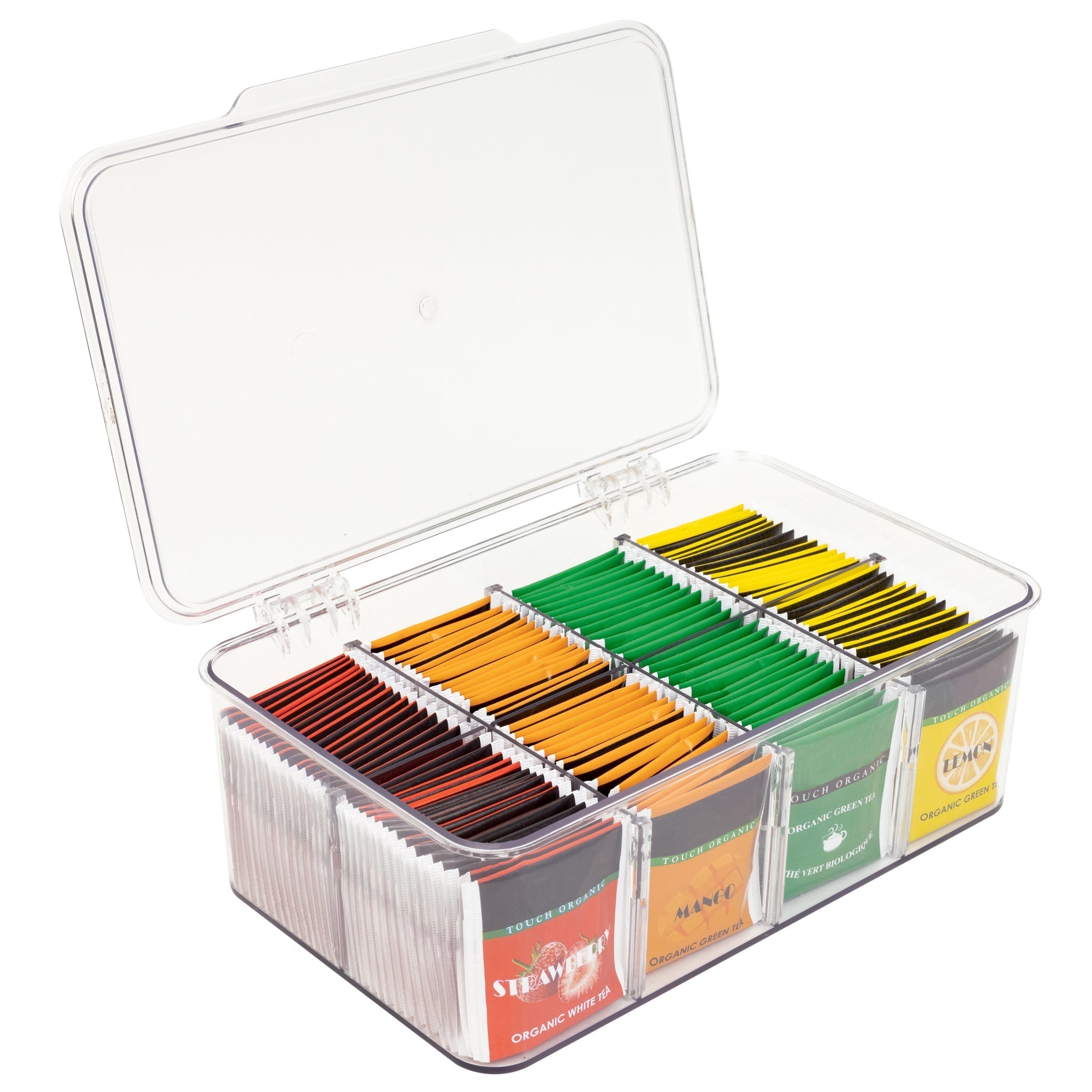8-Compartment Tea Bag Organizer - Clear