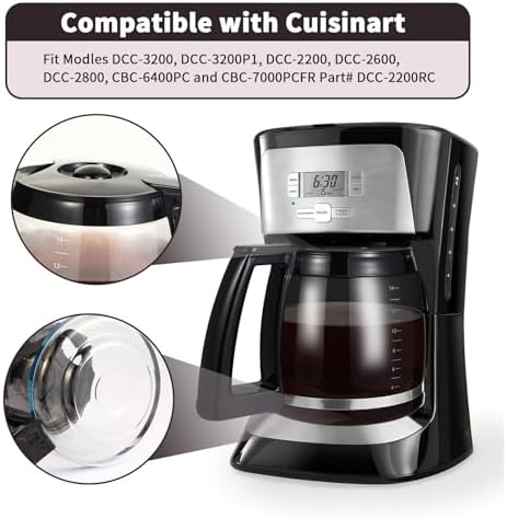 14-Cup Replacement Coffee Carafe Compatible with Cuisinart DCC-2200RC Coffee Maker