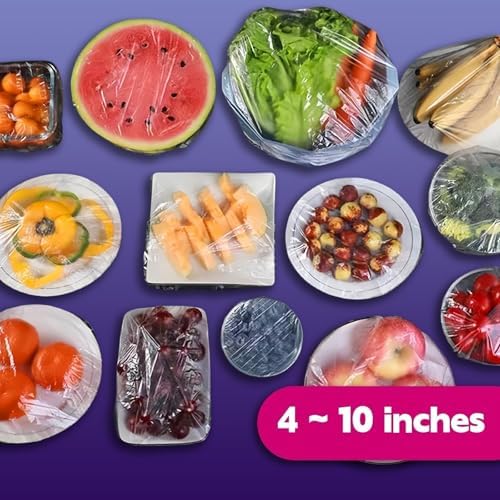 120pcs Plastic Bowl Covers Bread Proofing, Max 10'' Bowls, Upgraded Elastic Bowl Covers for Kitchen Picnic Outdoors, Shower Caps Sourdough Bread Fermentation, BPA Free, Food Grade