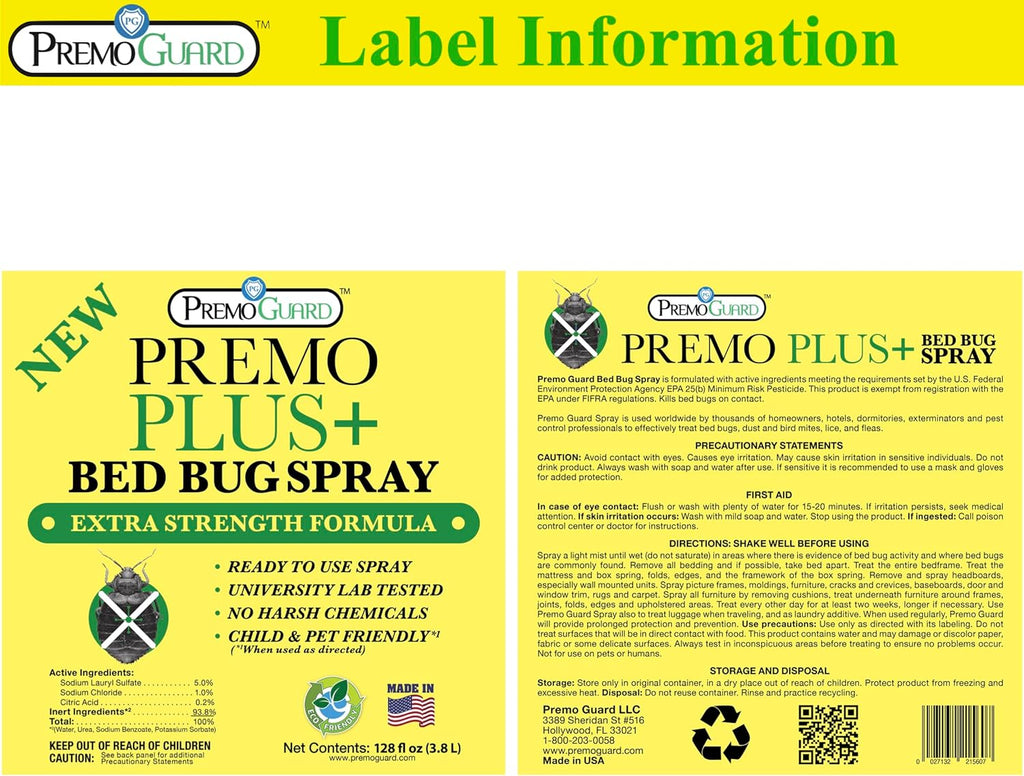 Bed Bug Plus Spray | Natural & Non-Toxic | Premo Guard