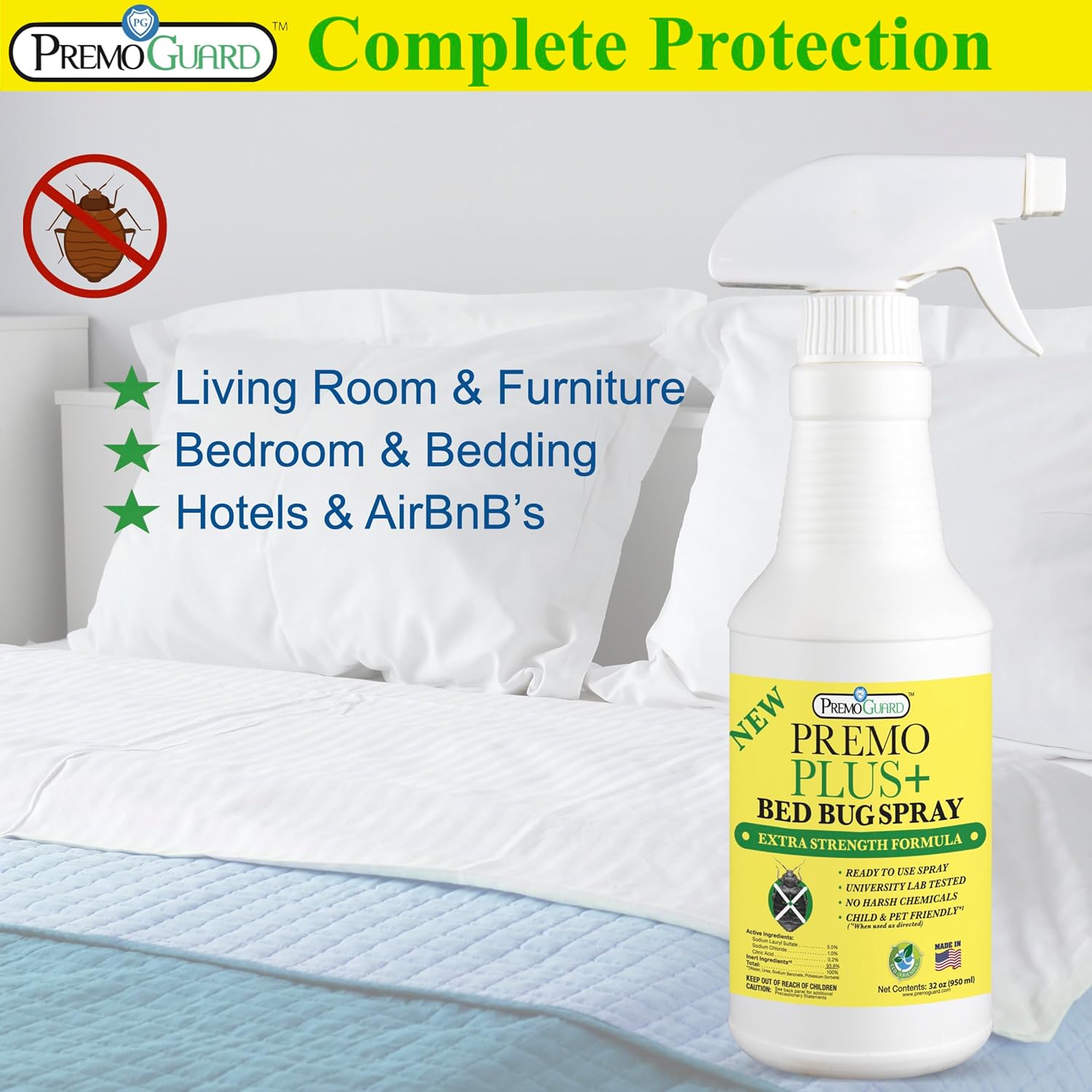 Bed Bug Plus  - All Natural Non-Toxic - By Premo Guard