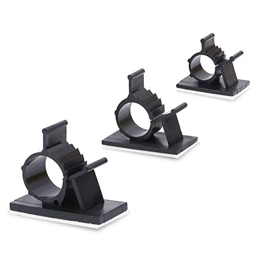 100Pcs 3 Sizes Adjustable Multipurpose Self-Adhesive Cable Clips Wire Clamps Cord Holders Cable Organizers for Cord Management