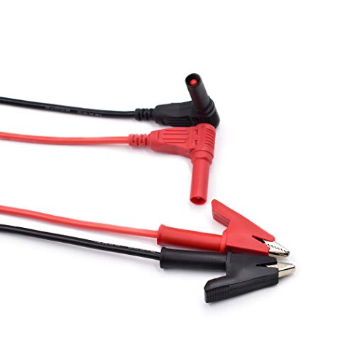 14 Gauge Multimeter Test Leads Right Angle Banana Plug to Alligator Clip Heavy Duty Silicone Wire for Electrical Testing 6 Feet