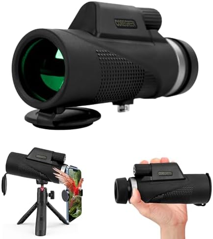 10X42 HD Monocular Telescope, Coregreen Monoculars for Adults High Powered with BAK4 Prism & FMC Lens, Large View Waterproof Portable Compact Monocular for Bird Watching Hiking Travel Sports