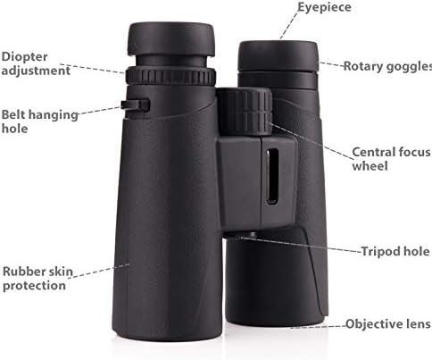 10X42 Professional Binoculars with Smartphone Adapter, Compact Waterproof Low Night Vision Binoculars for Adult Birds Watching Hunting Concert Travel