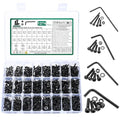 1274 Pcs M2 M3 M4 M5 Metric Screw Set, Hex Socket Head Cap Screws Nuts and Washers Assortment Kit, Metric Bolts and Nuts Kit, 12.9 Carbon Steel Assorted Machine Screw Assortment Kit, with 4 Spanner
