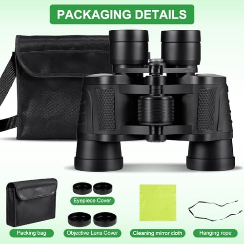 12x25 Binoculars, Waterproof Binoculars for Adults High Powered, Bird Watching Binoculars for Adults and Kids, Foldable Binoculars with Strap for Hunting, Bird Watching, Hiking, Concert