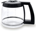 14-Cup Glass Replacement Coffee Carafe Compatible with Cuisinart Coffee Maker Models DCC-2200, DCC-2600, DCC-2800, DCC-3200, and DCC-3200P1, Coffee Pot Decanter Pitcher, Black Handle