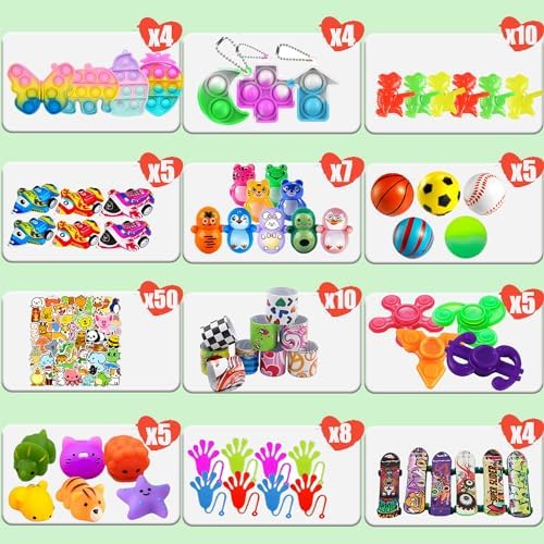 117 Pack Party Favors Toy Assortment Bundle for Kids,Birthday Bag Fillers Stocking Stuffers,Carnival Prizes School Classroom Rewards Treasure Box Toys Pinata Stuffers Goodie Bags Bulk Toys