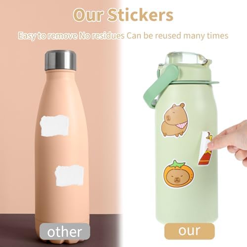 102Pcs Capybara Stickers, Kawaii Stickers Cute Animal Sticker Waterproof Vinyl Brown Cartoon Animal Decals for Water Bottle Laptop Luggage Snowboard Guitar Scrapbook Skateboard Phone