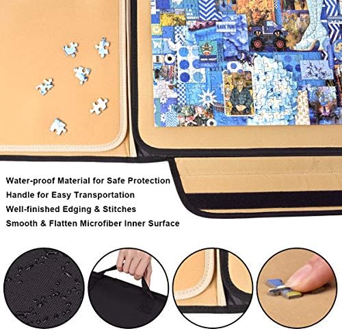 1500 Pieces Jigsaw Puzzle Board, Portable Puzzle Board, Jigsaw Puzzle Table Board, Puzzle Keeper Puzzle Caddy with Sorting Trays & Detachable Board,Non-Slip Surface