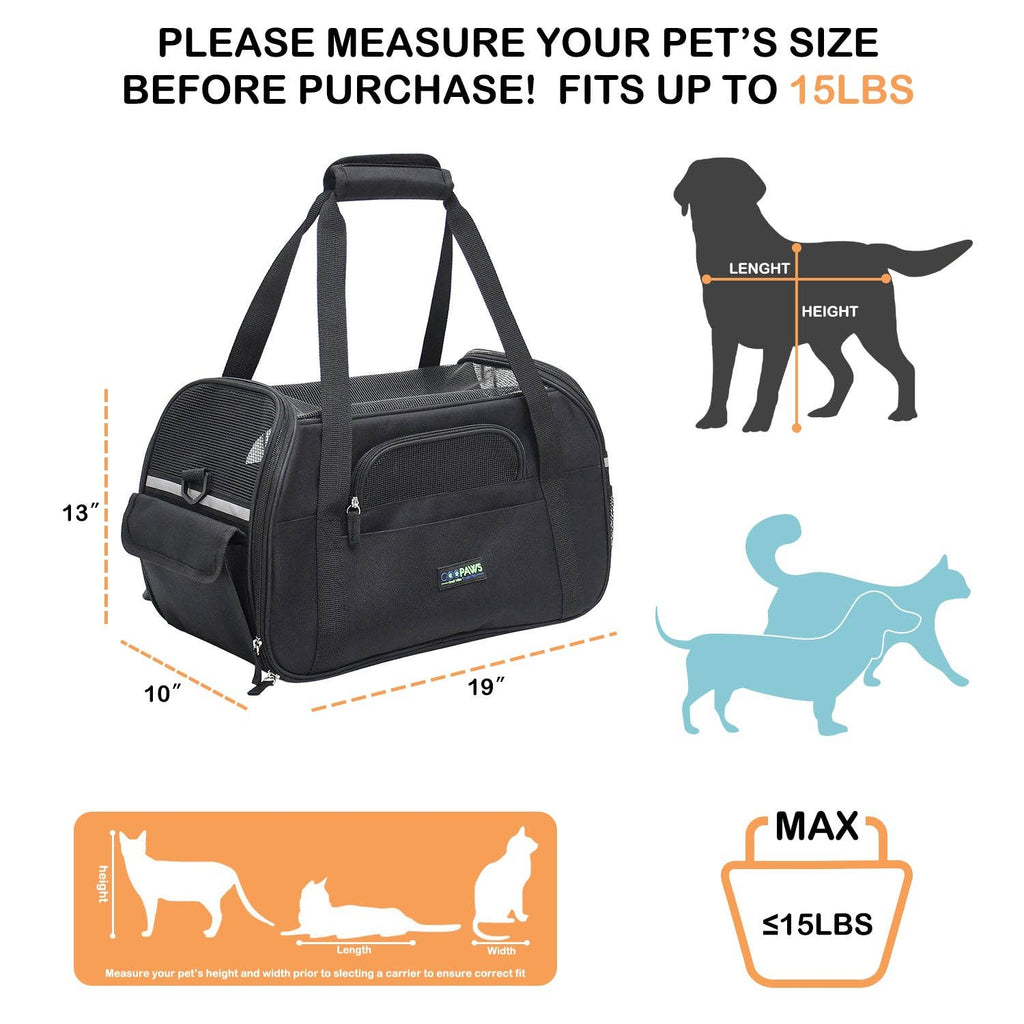 Jespet Paws Soft Sided Small Dog Carrier Comfort for Travel