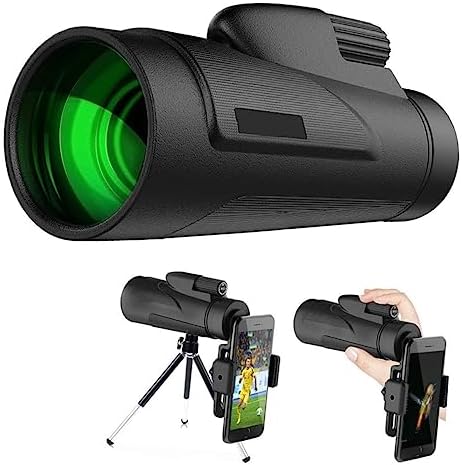 12x50 Single-Tube Telescope Compact for Travel Tripod Phone Stand for Bird Watching