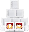 100pcs Cookie Boxes 4x4x2 Inch: Bakery Boxes with Window Dessert Treat Boxes Chocolate Covered Strawberries Boxes for Christmas Valentine's Mother's Day