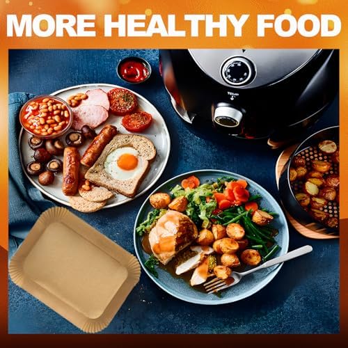 150PCS Air Fryer Liners Disposable Paper Liners for Ninja Dual Air Fryer Parchment Paper Rectangular for Microwave Oven 8 x 5.5inch