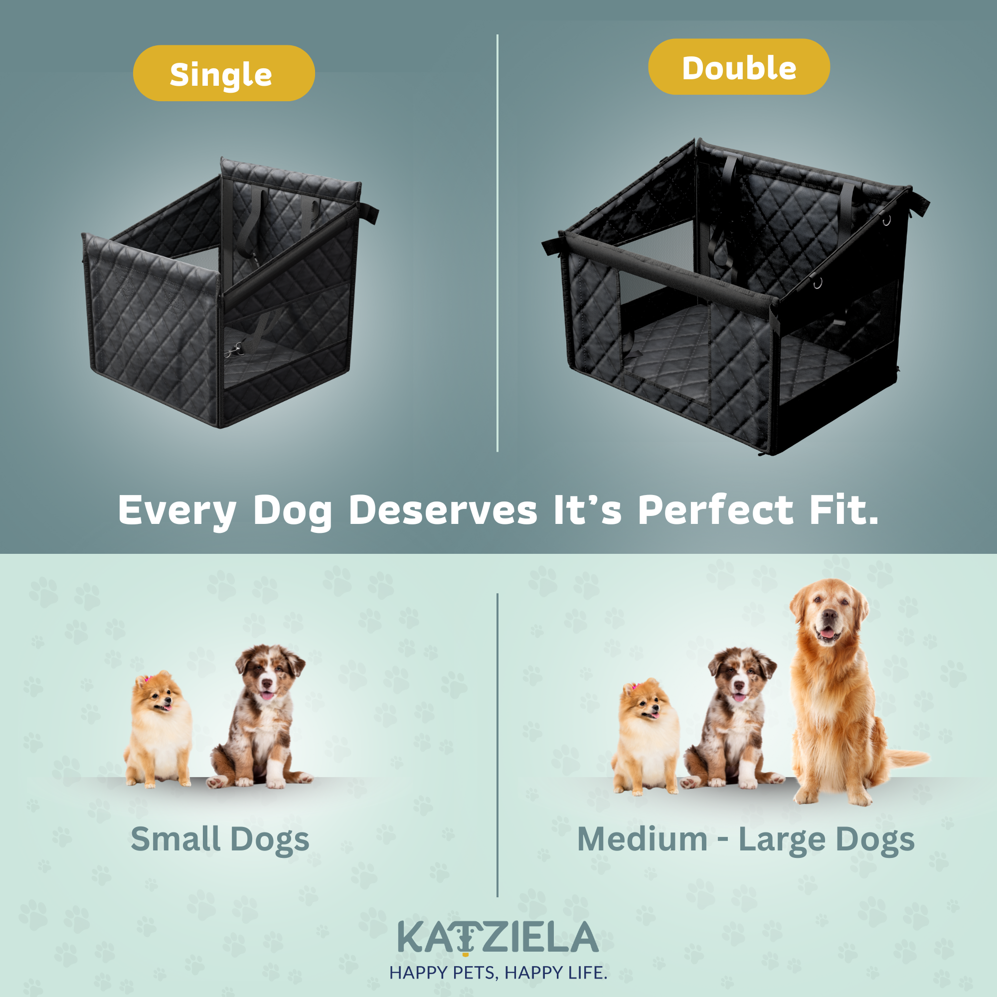 Katziela Double Seated Dog Car Seat Cover