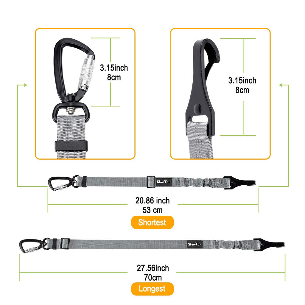 Dog Car Safety Latch Bar Seat Belt - Grey