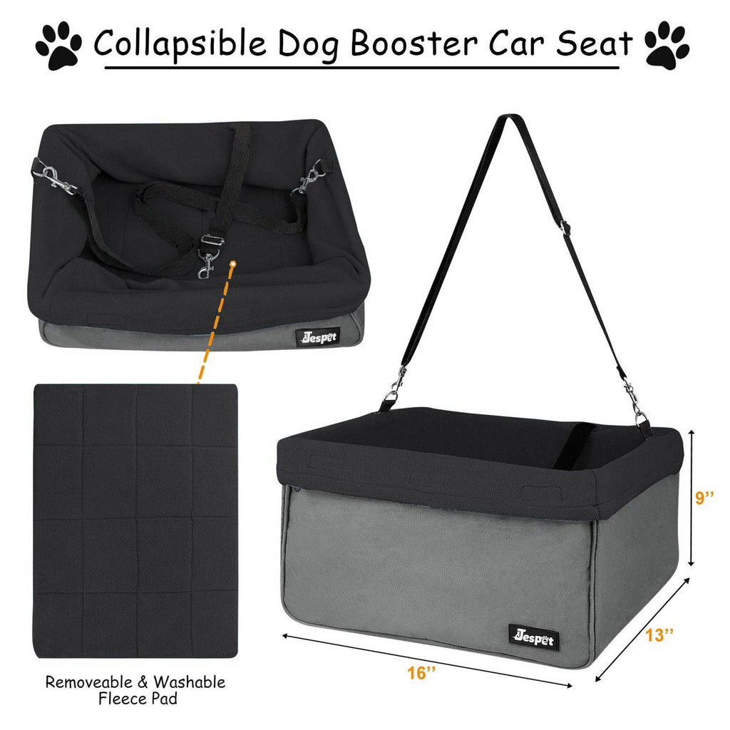 Jespet Pet Travel Safety Booster Dog Car Seat with Seat Belt