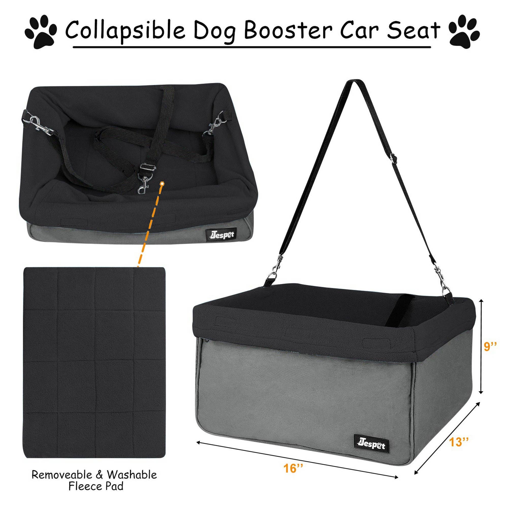 Jespet Pet Travel Safety Booster Dog Car Seat with Seat Belt