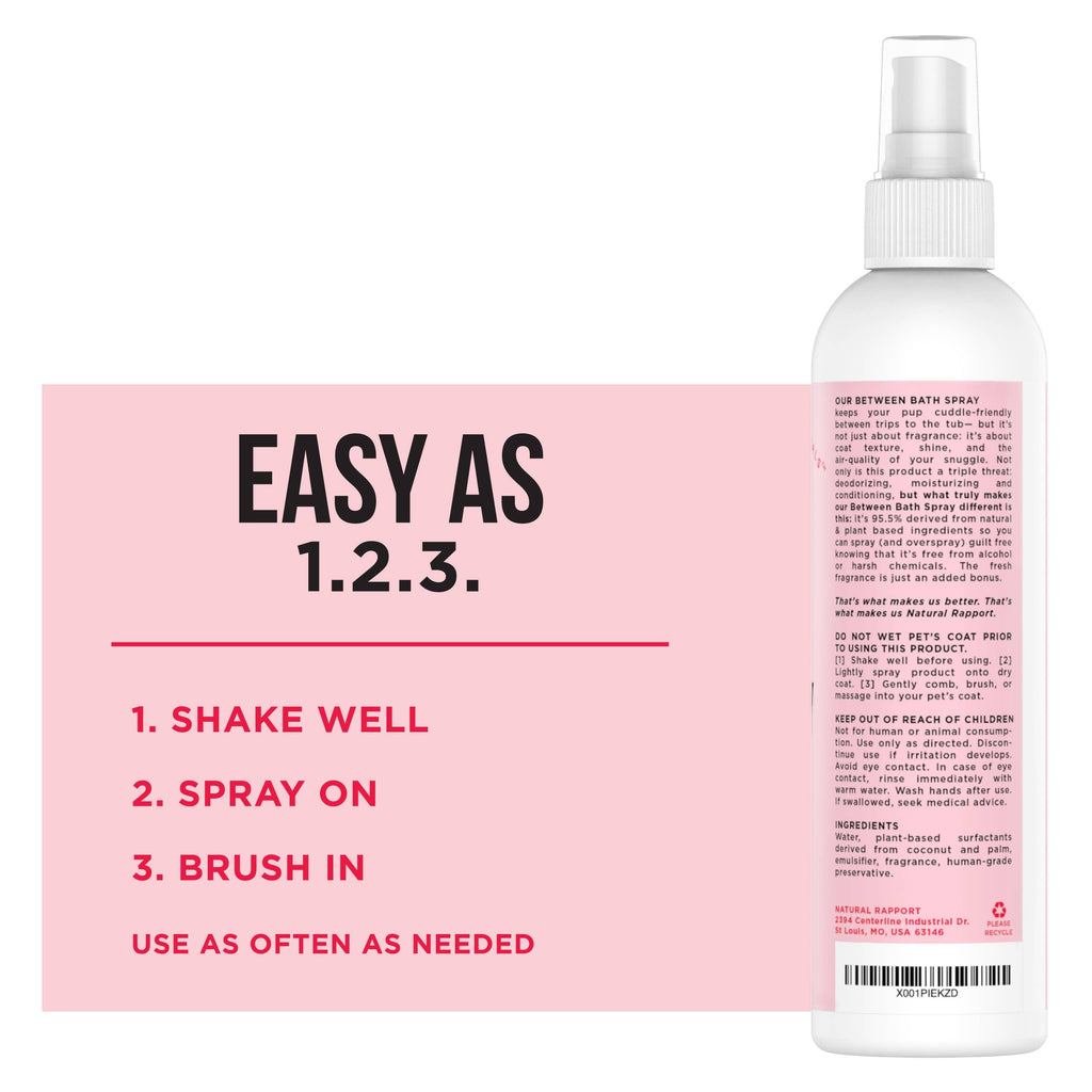 Natural Rapport - The Only Between Bath Spray Dogs Need - Floral & Coconut