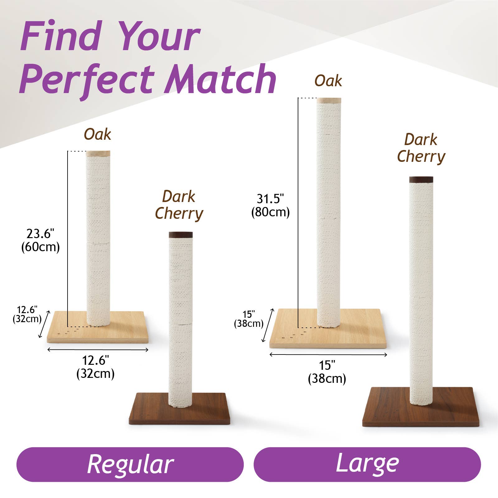 Necoichi Premium Comfort Cat Scratching Post – Sturdy, Stylish, Replaceable Pad