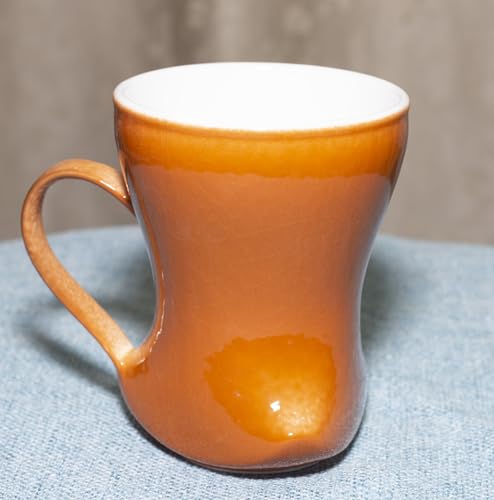 12Oz Crack Reactive Glaze Ceramic Coffee Mug, So Cool Cup With Handle Suitable for Office and Home Drinking Coffee Tea Cocoa Milk,Lead cadmium free, Dishwasher Microwave Safe(Orange)