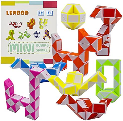 12 Pack 24 Blocks Mini Fidget Snake Cube Mini Twist Puzzle Cubes Magic Speed Cubes Toy for Kids Party Bag Fillers, Party Supplies
