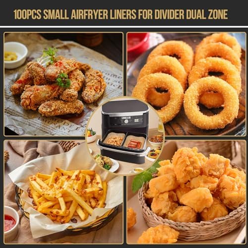 150PCs Air Fryer Liners for Ninja DZ071 7-QT/Ninja AD600CO 11-QT/Instant VersaZone 9QT,100PCs Small Liners for Divider Basket & 50PCs Large Disposable Paper Liners for 7QT MegaZone/Topzee 11QT