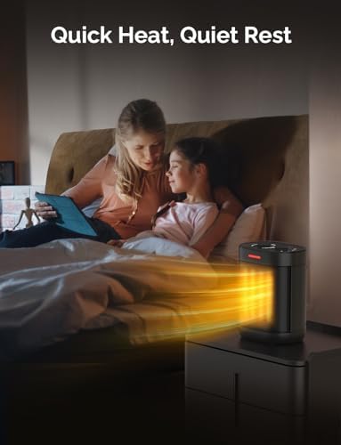 1000W Small Space Heaters for Indoor Use, PTC Ceramic Personal Heater with Overheating & Tip-Over Protection, Quiet Heating for Desktop Office Home