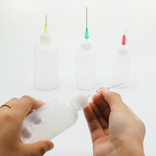 100ml Glue Bottles, Precision Tip Applicator Bottle, Needle Tip Squeeze Bottle, 18G 20G 25G Blunt Needle Set Bottle with Sealing Cap