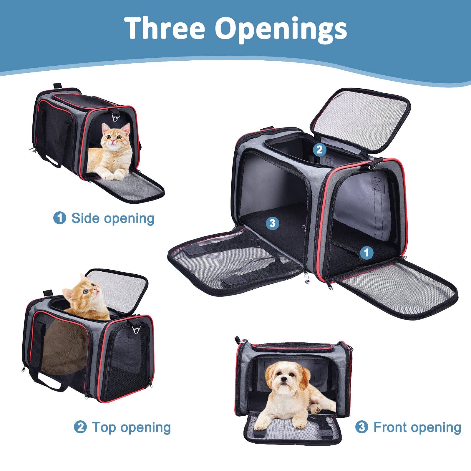 Jespet Soft-Sided Travel Small Dog & Cat Carrier