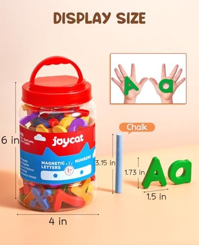 104 Pieces Magnetic Letters Numbers Alphabet Fridge Magnets ABC 123 Preschool Educational Learning Plastic Colorful Toy Set Uppercase Lowercase Math Symbols for Toddlers Kids