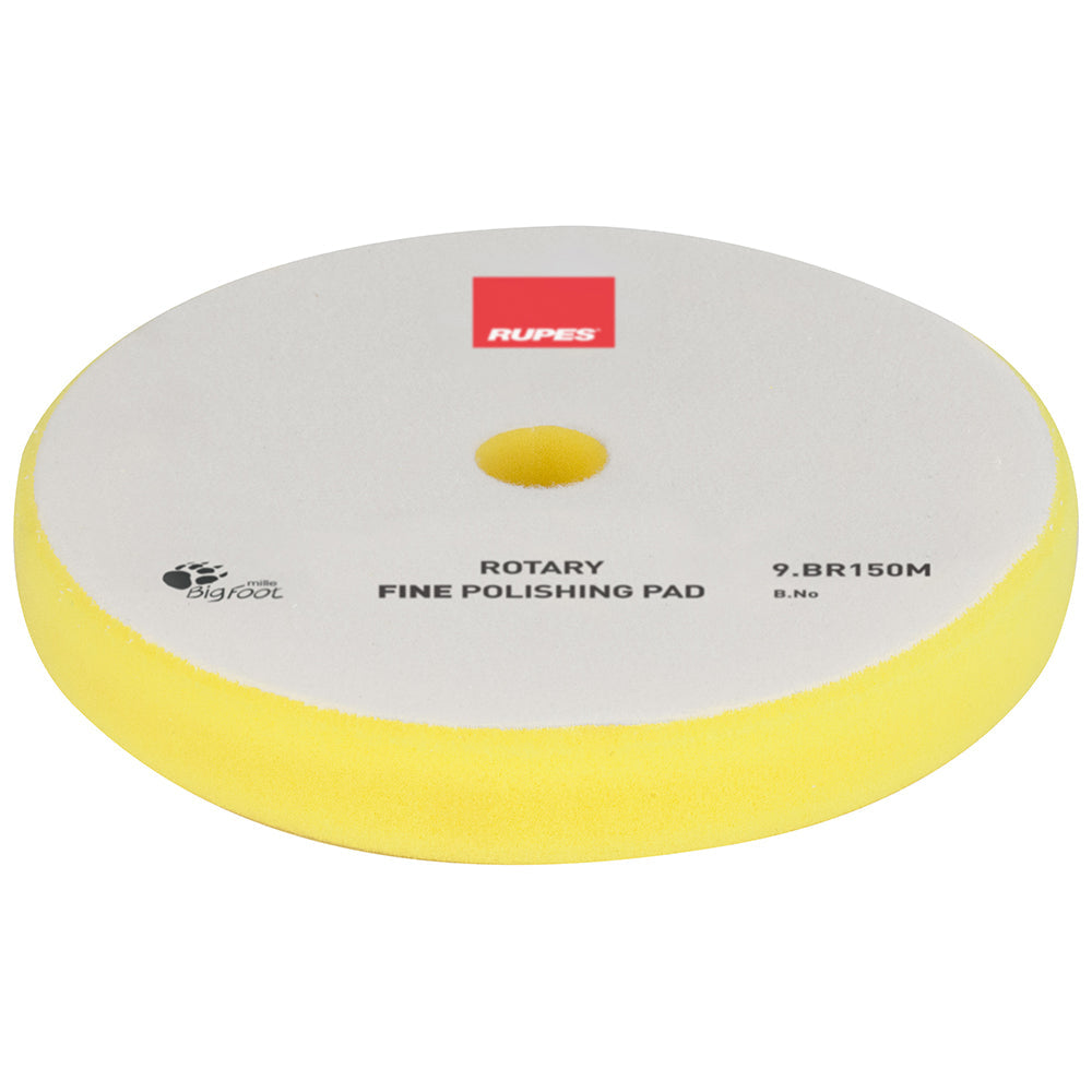 RUPES Rotary Fine Foam Polishing Pad, 9.BR150M - 5.25", Yellow