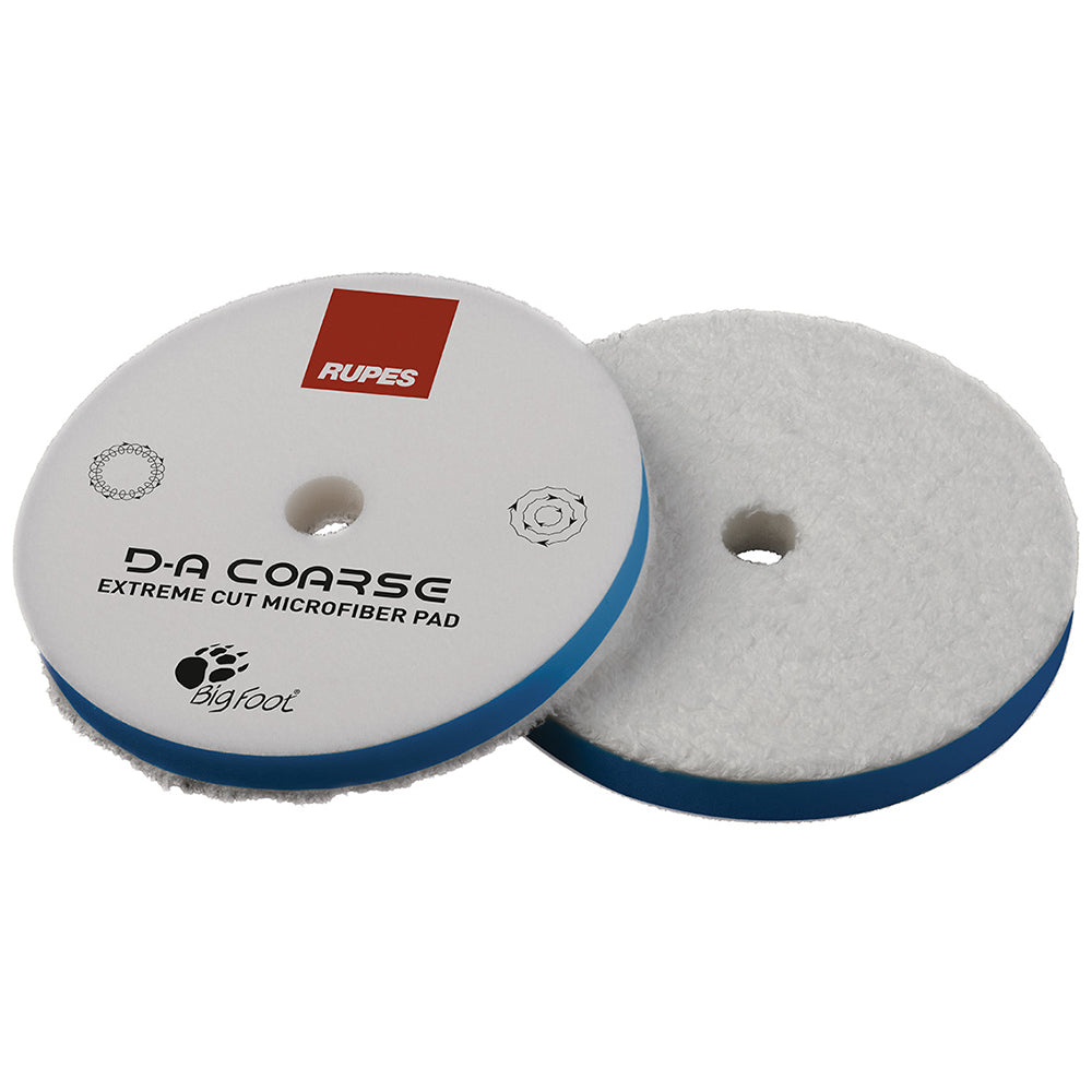 RUPES D-A Coarse Microfiber Extreme Cut Pad, 9.MF130H - 5", White/Blue