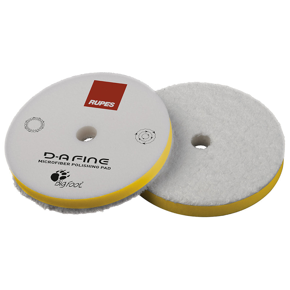 RUPES D-A Fine Microfiber Polishing Pad, 9.MF130M - 5", White/Yellow