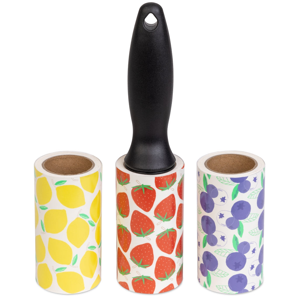 90 SHEET LINT ROLLER + 2 90 SHEET REFILLS - FRUITS
