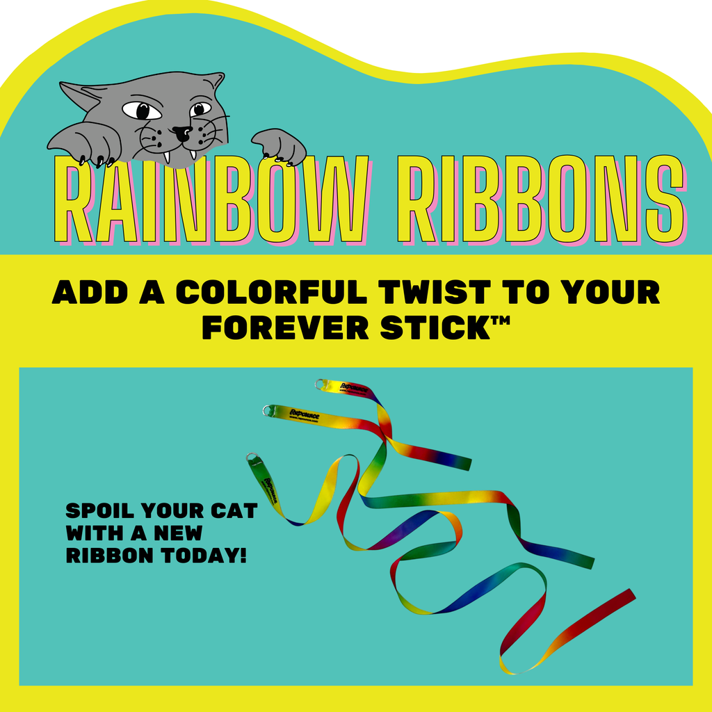 Repounce Rainbow Ribbon Set - 3 Durable Multi-Length Cat Wand Toys