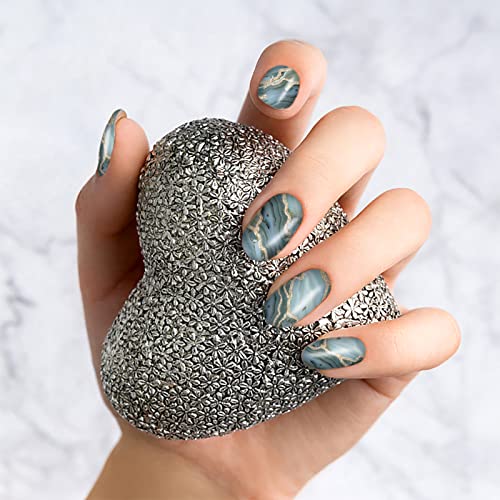 12 Sheets Marble Full Nail Wraps Bronzing Stickers, Nail Polish Strips DIY Self-Adhesive Nail Art Decals with 2 Piece Nail Files for Daily Party Decorations (168 Pieces)