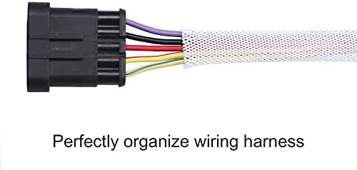 100ft - 1/2 inch PET Expandable Braided Sleeving – White – Alex Tech Braided Cable Sleeve