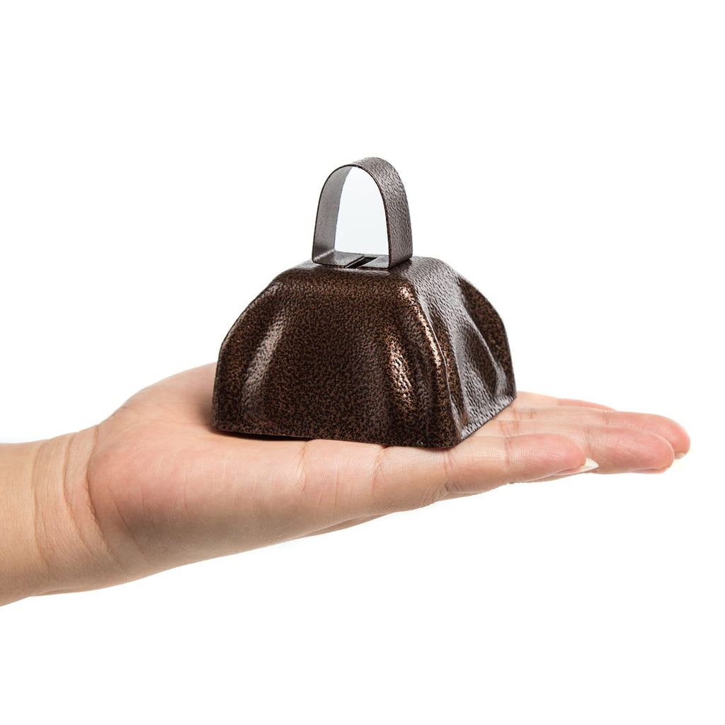 12-Pack Cowbells Noise Maker Decorative Cow Bells Christmas Bell Cowbells with Handle Call Bell Alarm (3 x 2.8 In, 6 Colors)