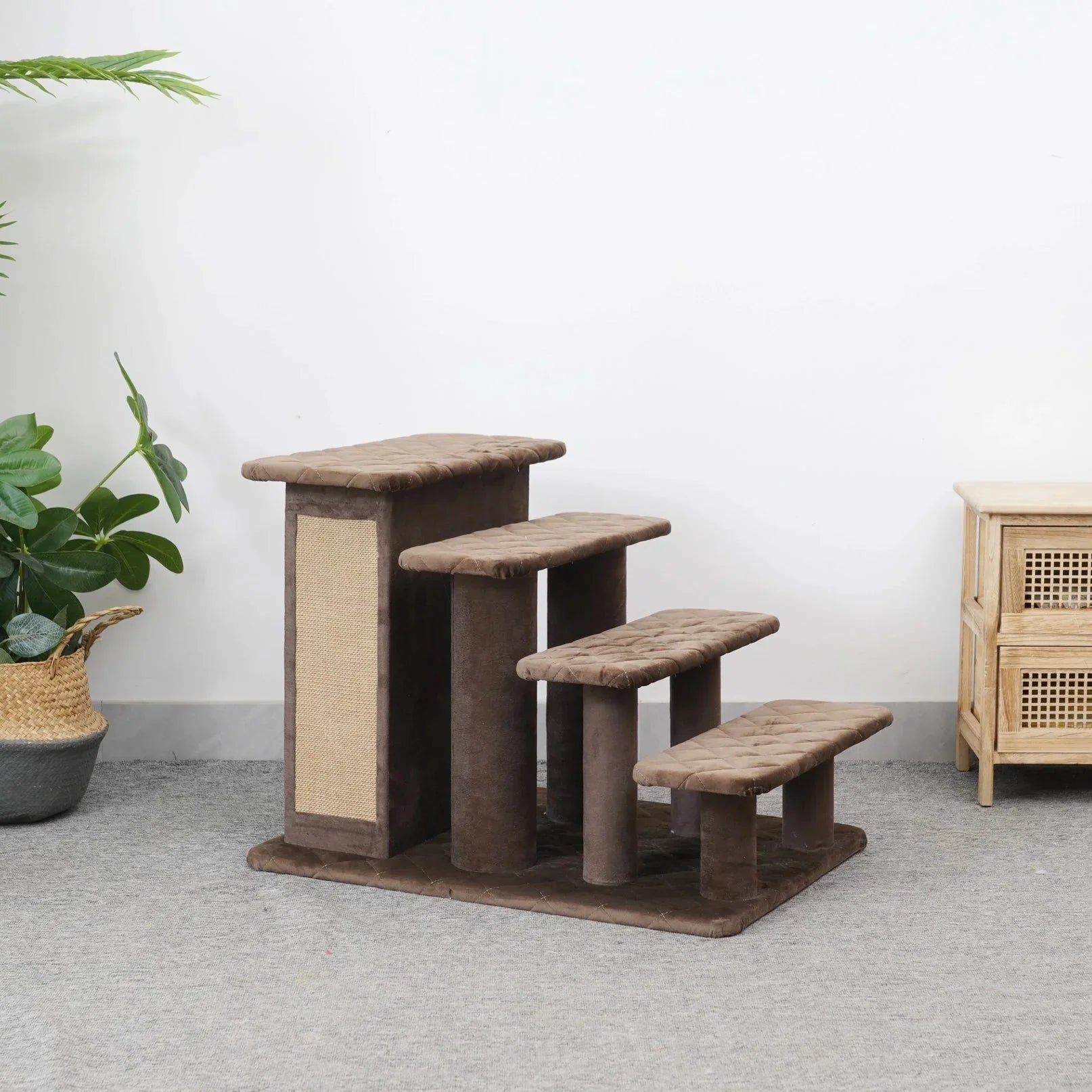 PetPals Zoso Quilted Velvet Pet Stairs