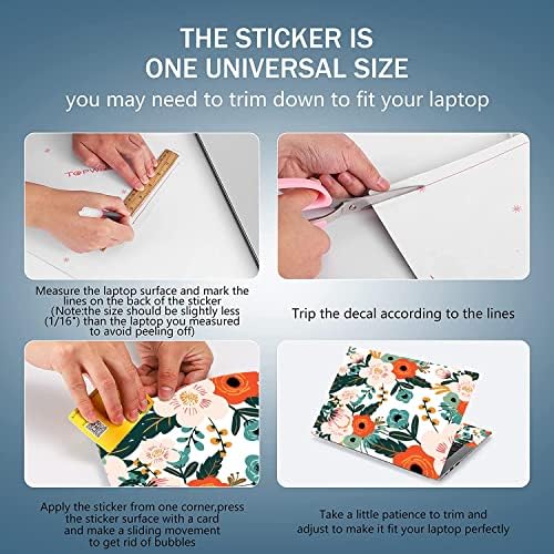15 15.4 15.6 Inches Personalized Laptop Skin Sticker Reusable Netbook Skin Sticker Universal 12.1 13 13.3 14 InchesNotebook PC Art Protector Cover by AORTDES(Flowers)