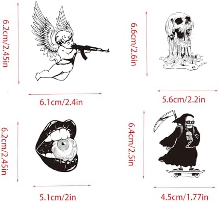 100PCS Gothic Stickers for Water Bottle,Black White Skull Stickers,Waterproof Vinyl Stickers Perfect for Phone Laptop Car Skateboard Journaling Luggage (Gothic)