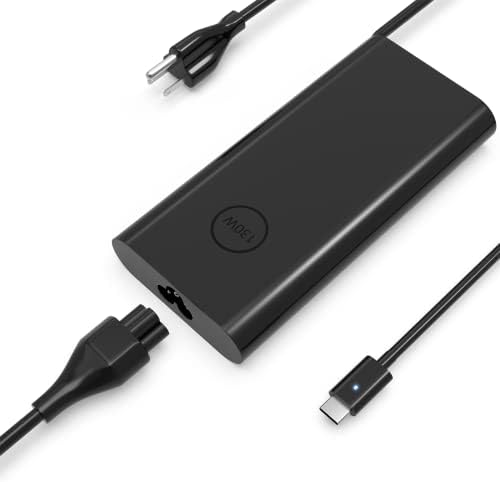 130W USB C Laptop Charger for Dell Precision 3580 3590 5680 3581 3480 5480 3550 3561 3571 Dell Inspiron 16 Plus 7630 7440 7620 7640 2in1 P127f MW1G8 Mobile Workstations Power AC Adapter