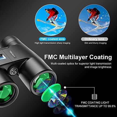 10x42 Focus-Free Binoculars,Professional High Powered HD Large View Binoculars,with BAK-9 Prism FMC Lens for Bird Watching Hunting Trave Watching Sport Events