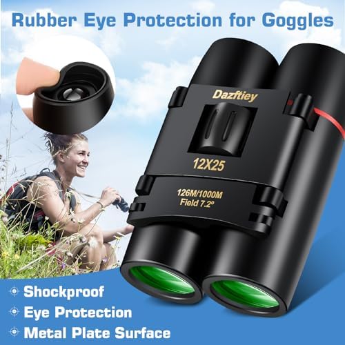 12x25 Small Compact Binoculars for Adults Kids，Mini Lightweight High Powered Binoculars with Clear Vision,Binoculars for Cruise Ship Bird Watching,Travel, Opera Concert