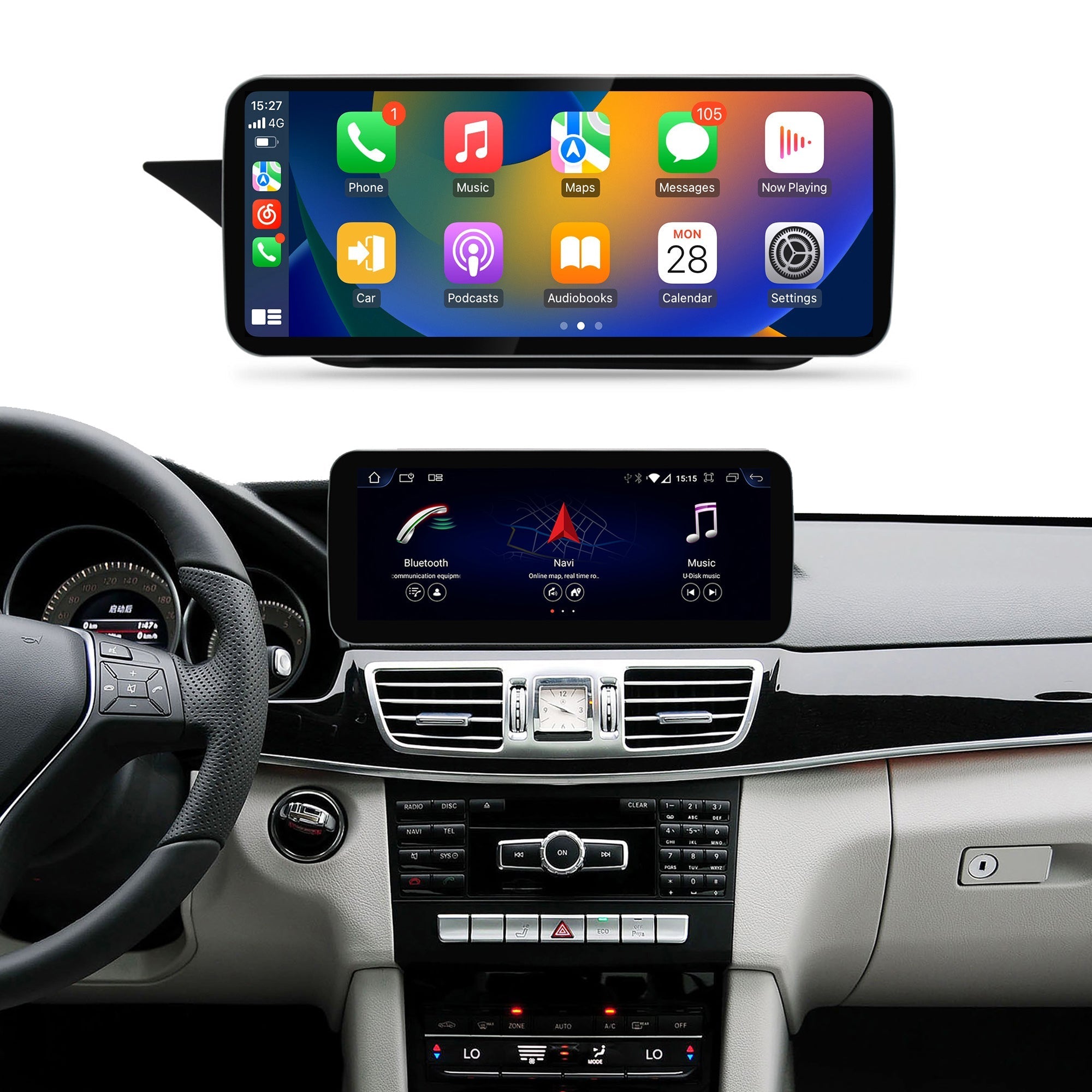 12.3 Inch E Class Sedan W212 Four Doors Mercedes Android Auto Screen | Wireless Carplay