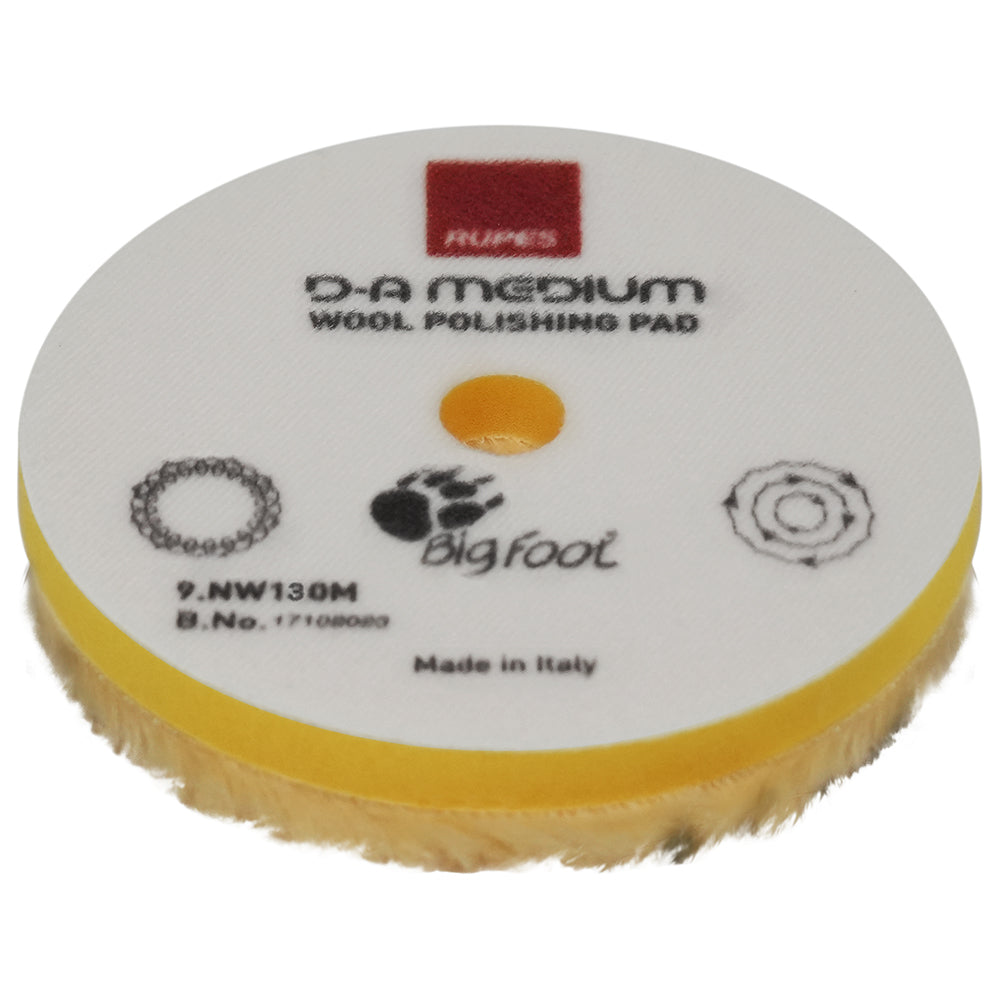 RUPES D-A Medium Wool Polishing Pad, 9.NW130M - 5", Yellow
