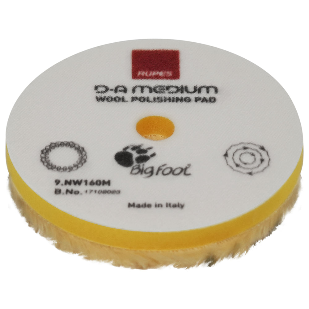 RUPES D-A Medium Wool Polishing Pad, 9.NW160M - 6", Yellow